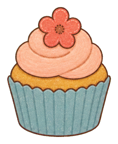 Preview for Peach Spring Cupcake Sticker