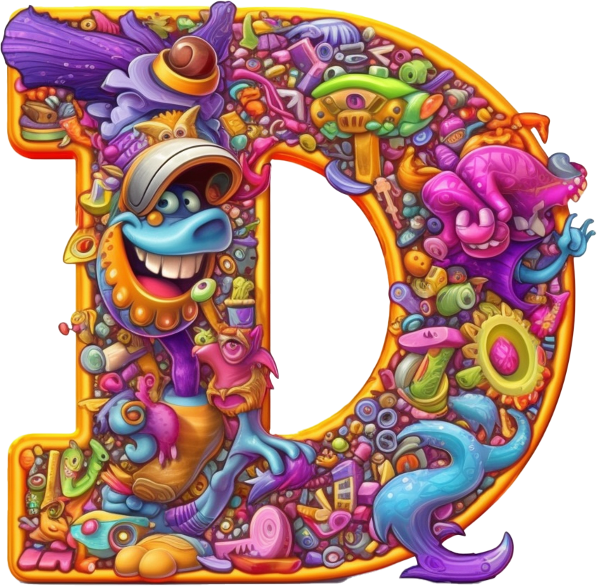 Preview for Colorful-letter-d-illustration-silly-letters-sticker-04794
