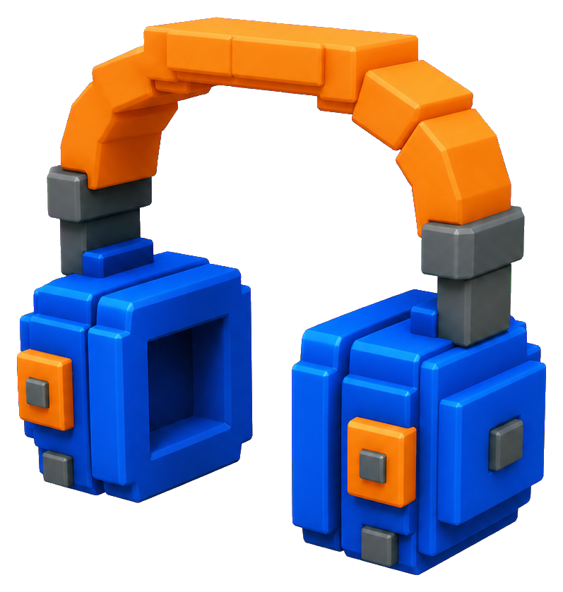 Preview for Blocky Headphones Sticker For Creative Designs