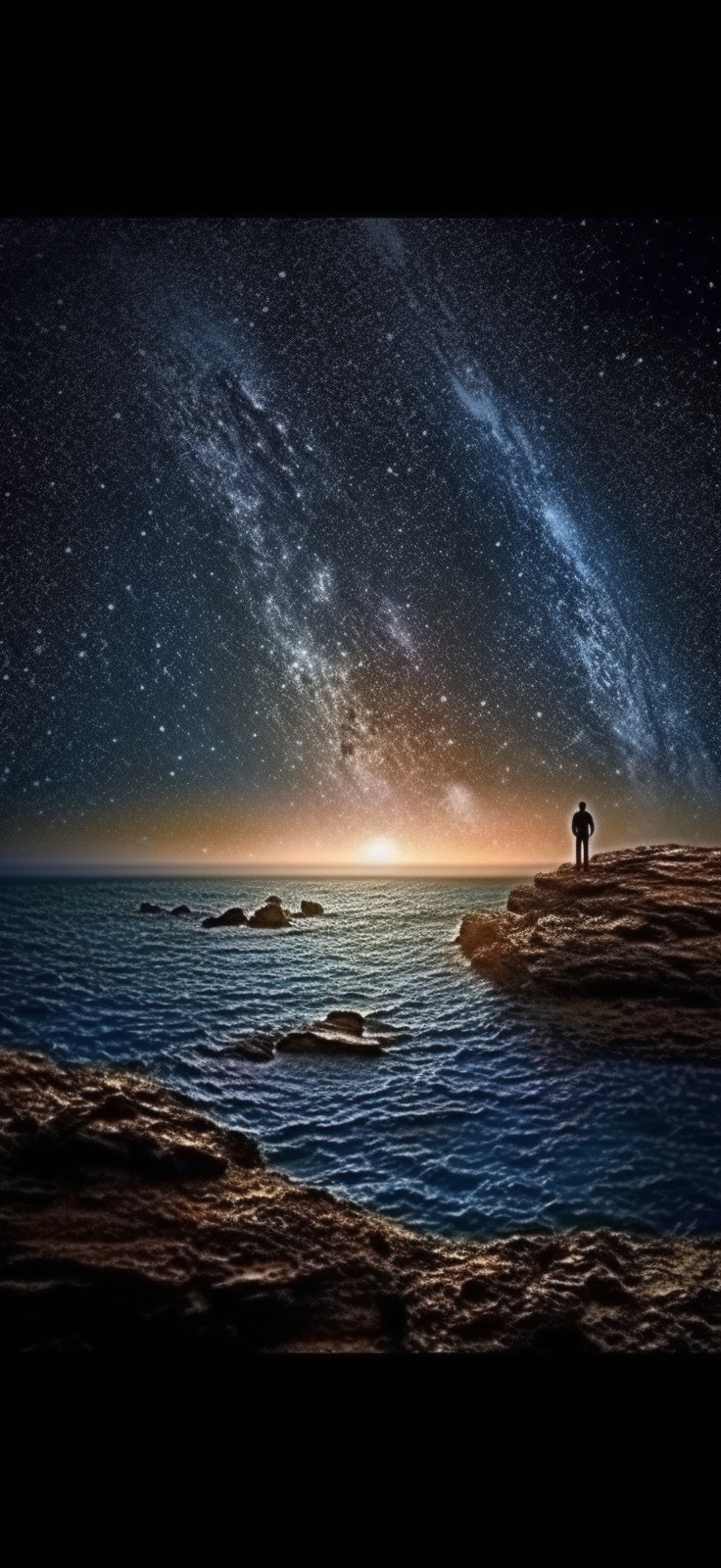 Preview for Stargazing-ocean-night-sky-ai-phone-background-ba266