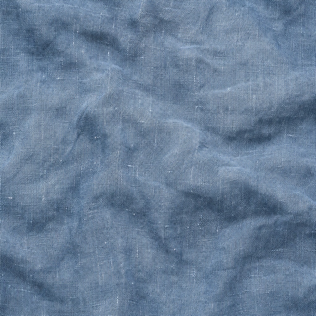 Soft blue-gray linen fabric texture with a woven, crinkled surface