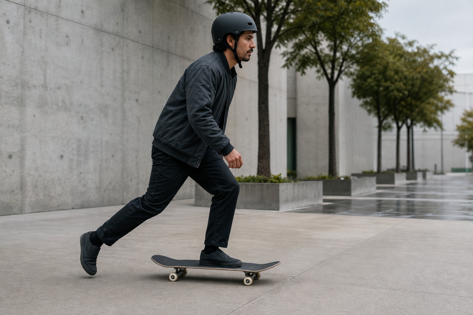 Preview for Rainy Skateboarding Background Stock Image