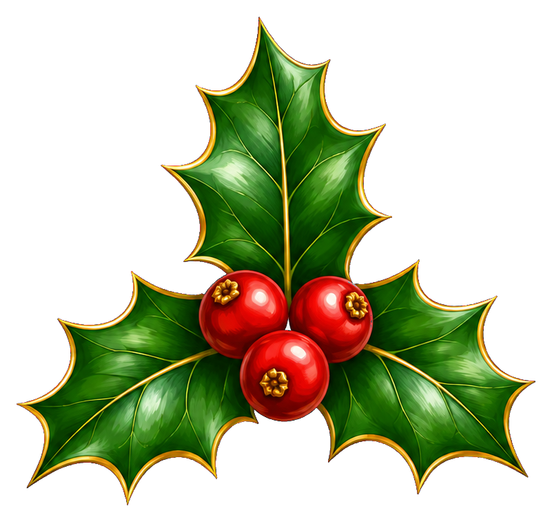 Preview for Festive Holly Leaves And Berries