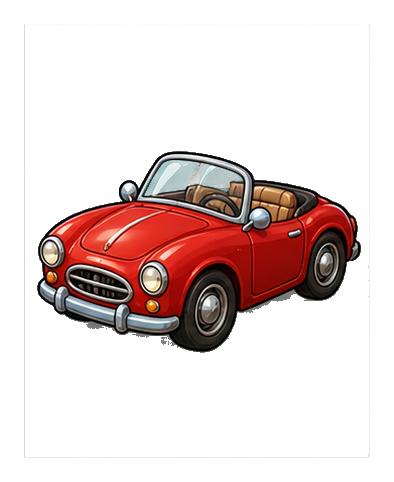Preview for Red Convertible Car Sticker