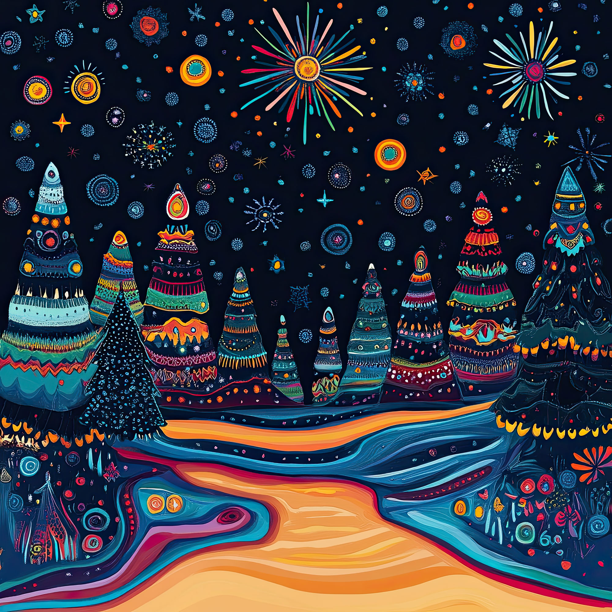 Preview for Whimsical-nighttime-landscape-art-christmas-backdrop-background-308af