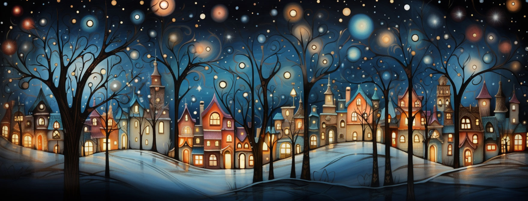 Preview for Winter-night-village-scene-christmas-cover-background-60b52