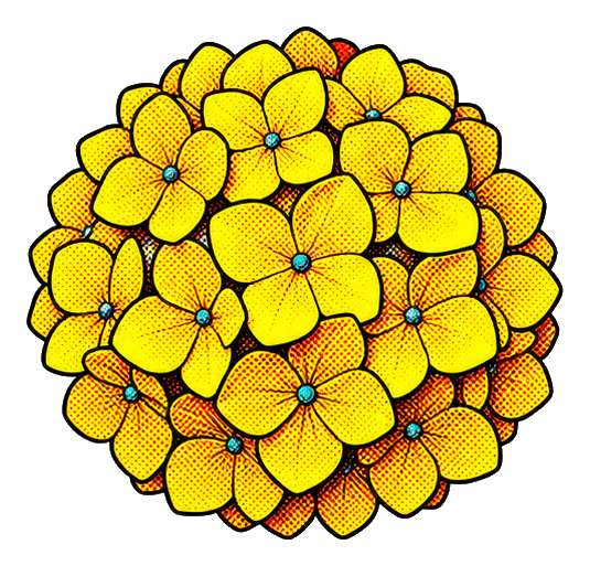 Preview for Retro Yellow Hydrangea Sticker
