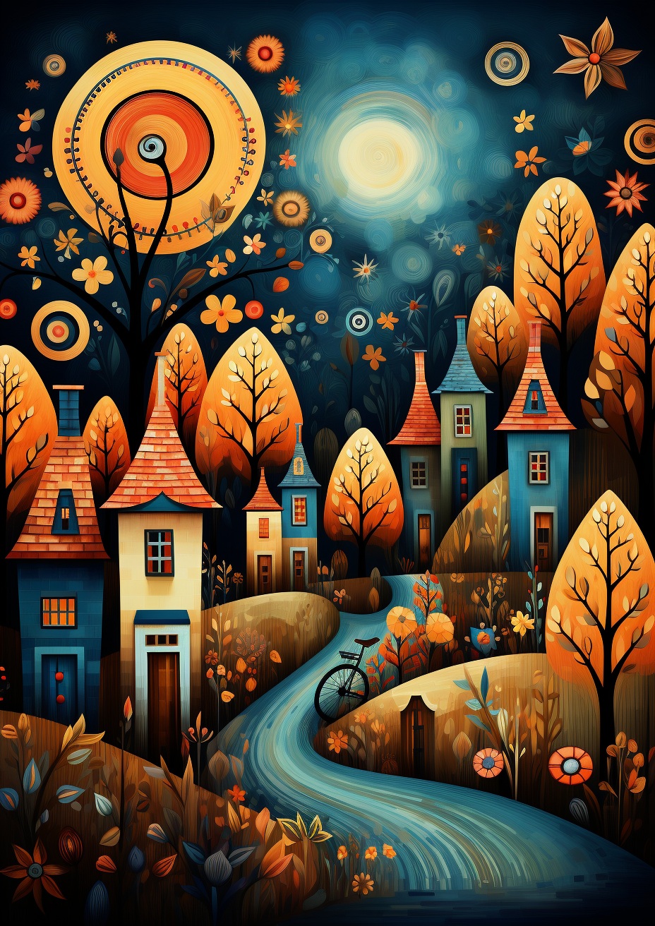 Preview for Whimsical Autumn Town City Background