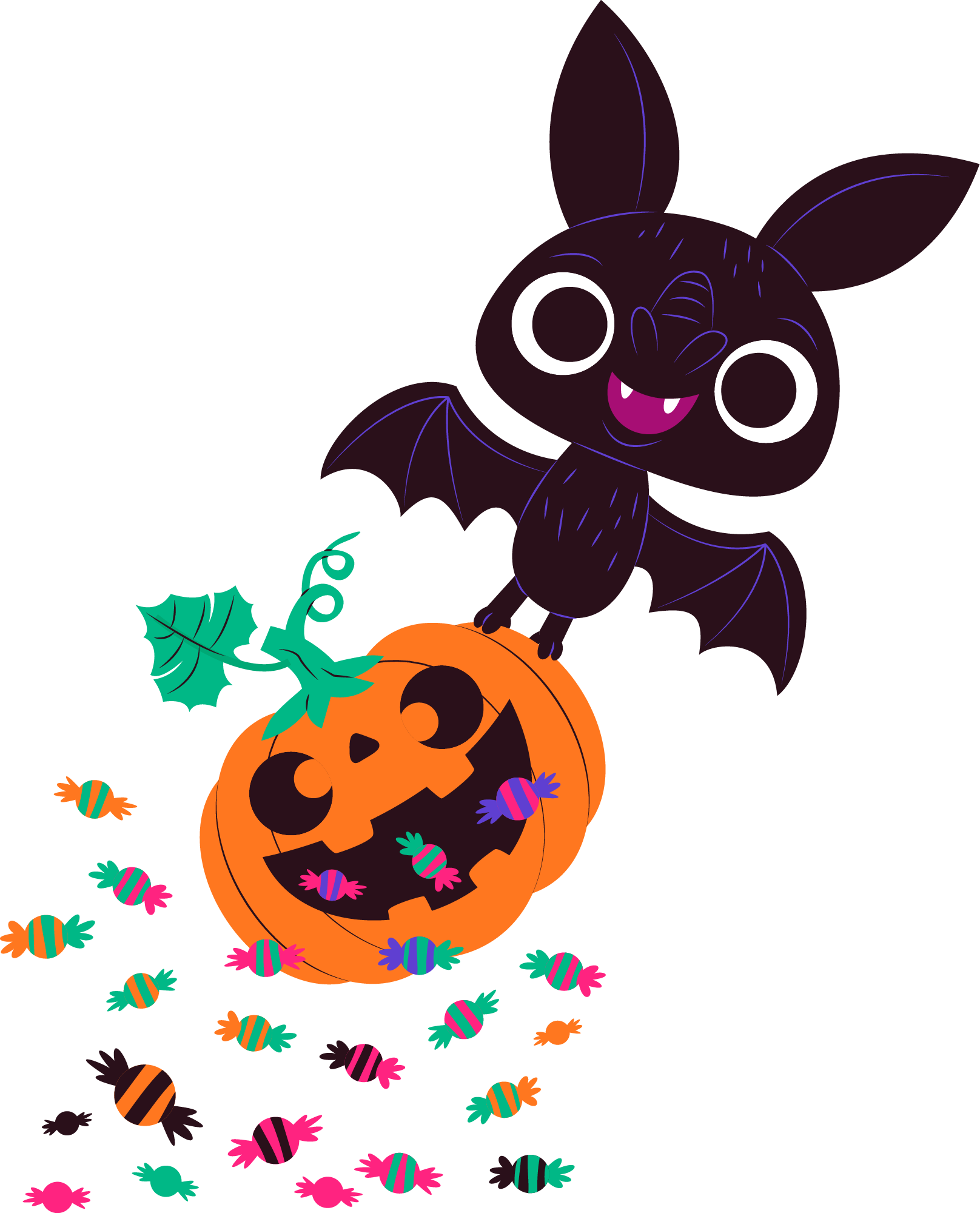 Preview for Halloween-bat-pumpkin-illustration-bats-sticker-0e1c6