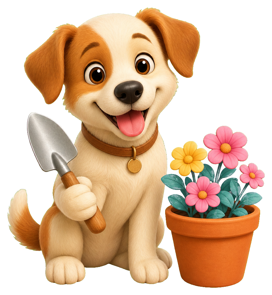 Preview for Gardening Dog Sticker
