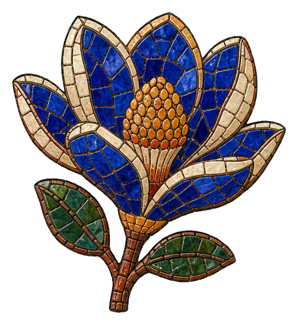 Preview for Cobalt Magnolia Mosaic Sticker