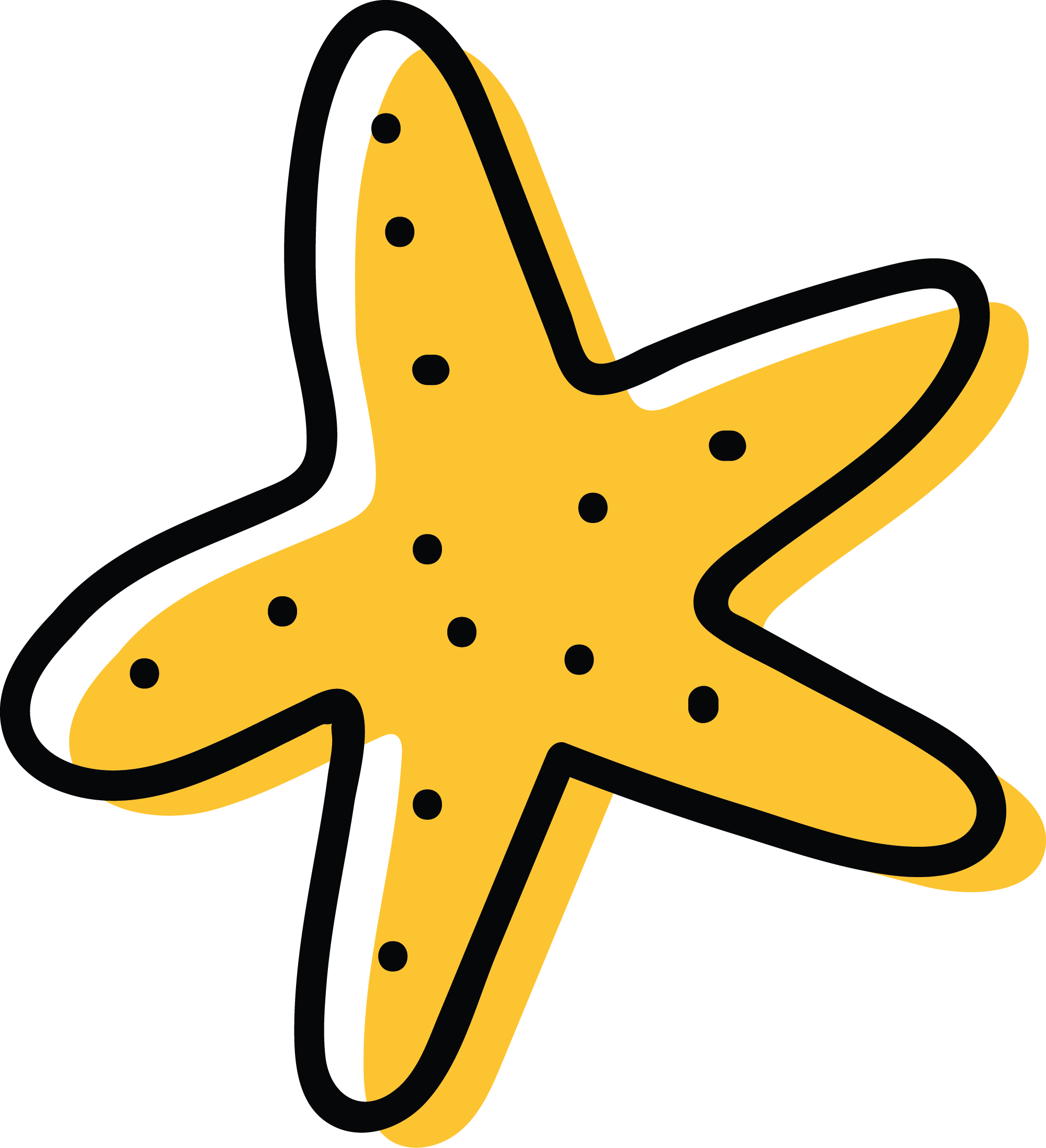 Preview for Yellow-starfish-icon-summer-sticker-41607
