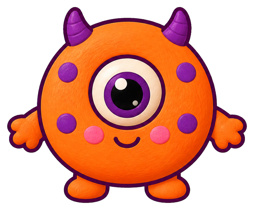 Preview for Orange Orb Oopsie Cute Monster Sticker