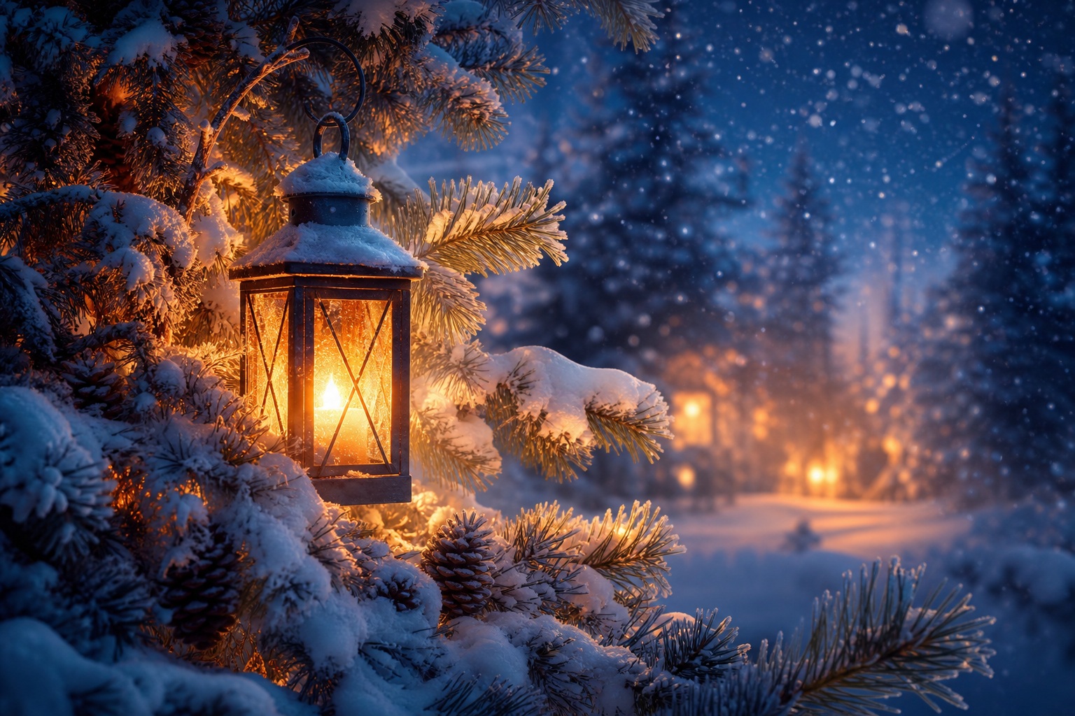 Preview for Winter Solstice Snowy Pine Background