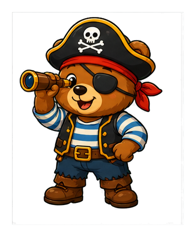 Preview for Pirate Bear Sticker Graphic