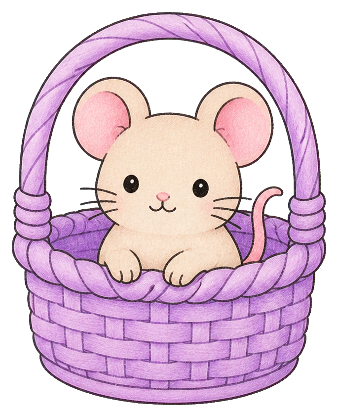 Preview for Kawaii Mouse Picnic Basket Sticker