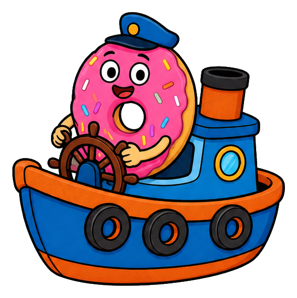 Preview for Donut Tugboat Sticker For Fun Designs