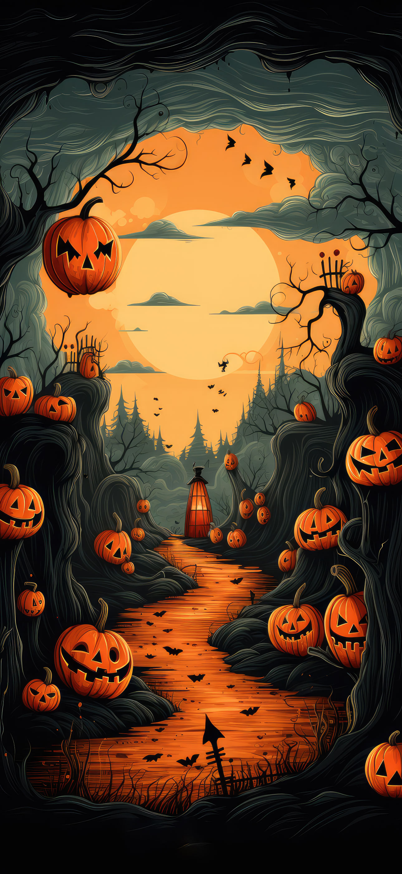 Preview for Halloween-spooky-night-illustration-halloween-phone-background-393ed