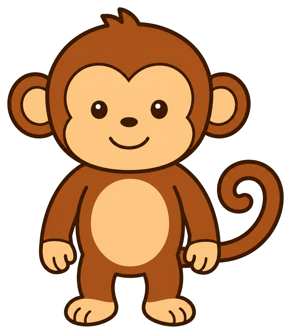 Preview for Cute Monkey Sticker Graphic