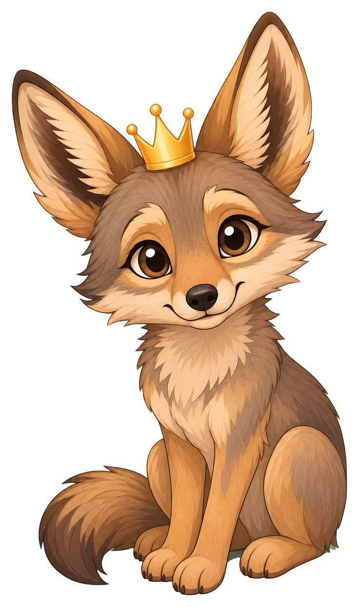 Preview for Coyote With Crown Sticker