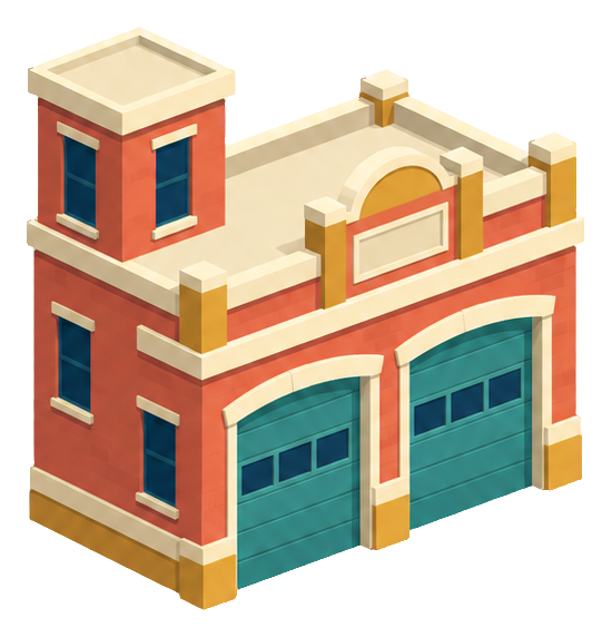 Preview for Isometric City Buildings Fire Station