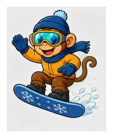 Preview for Snowboard Monkey Sticker Graphic