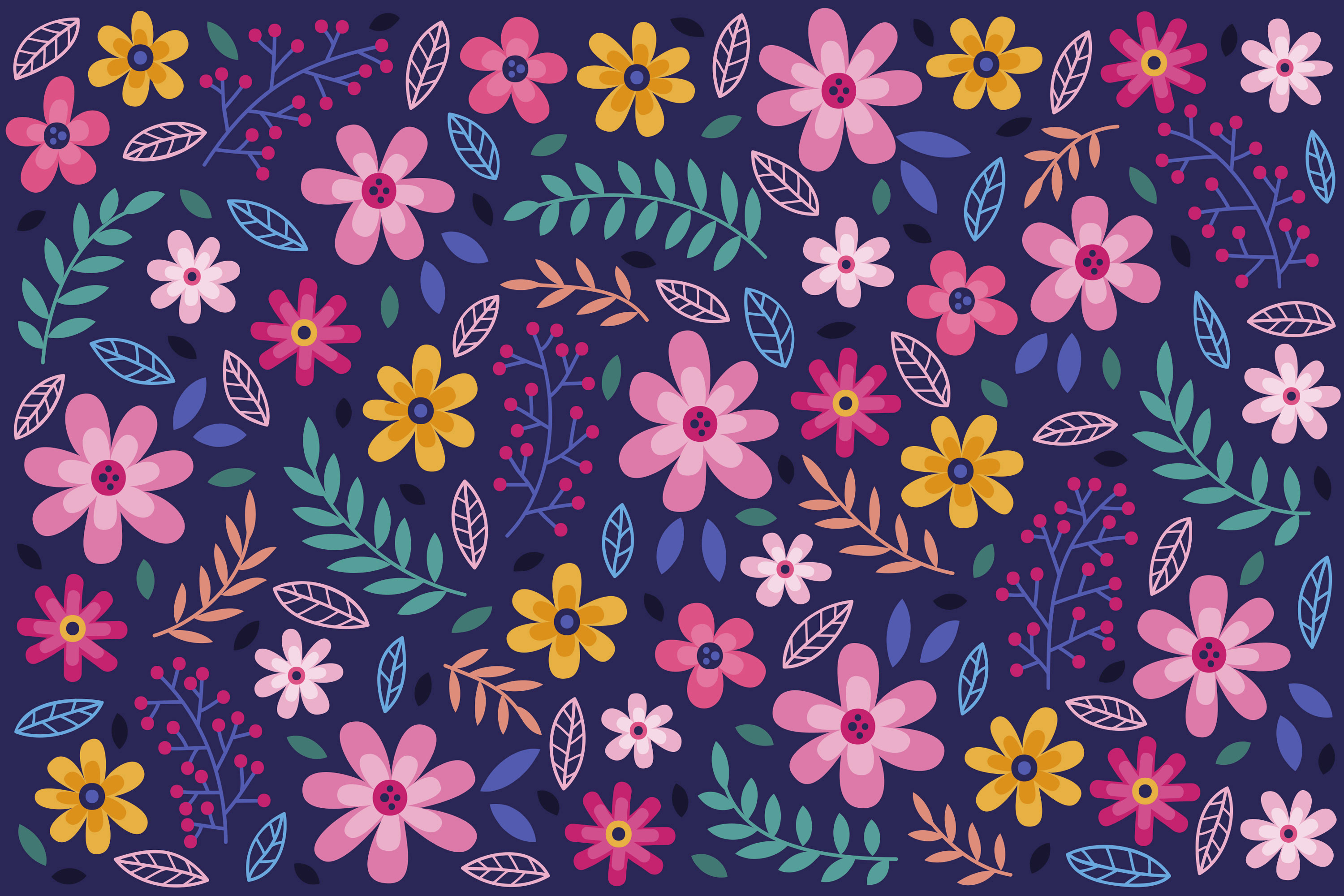 Preview for Floral-pattern-design-spring-background-6b5c3