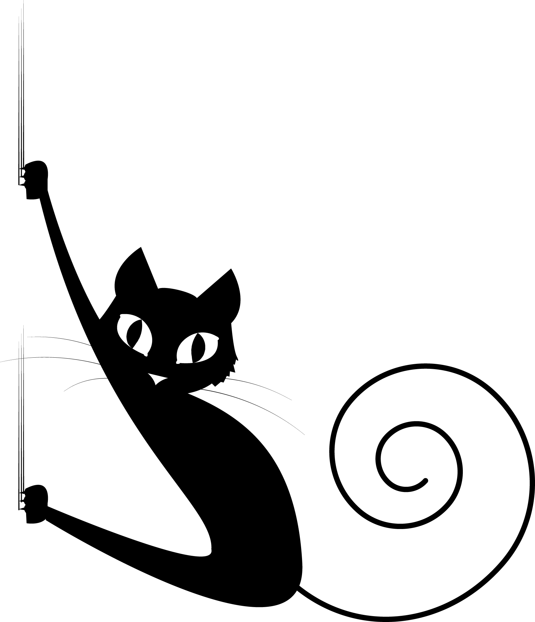 Preview for Black-cat-climbing-rope-sticker-45998