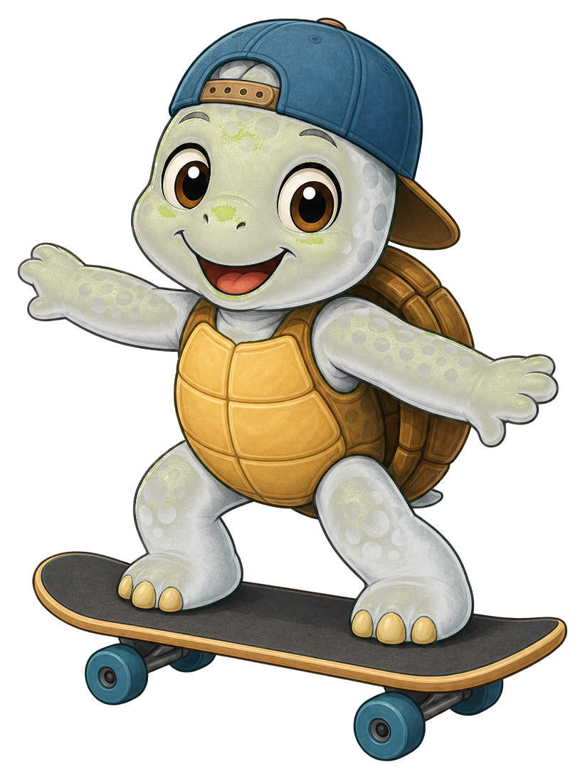 Preview for Skater Turtle Sticker For Fun Designs