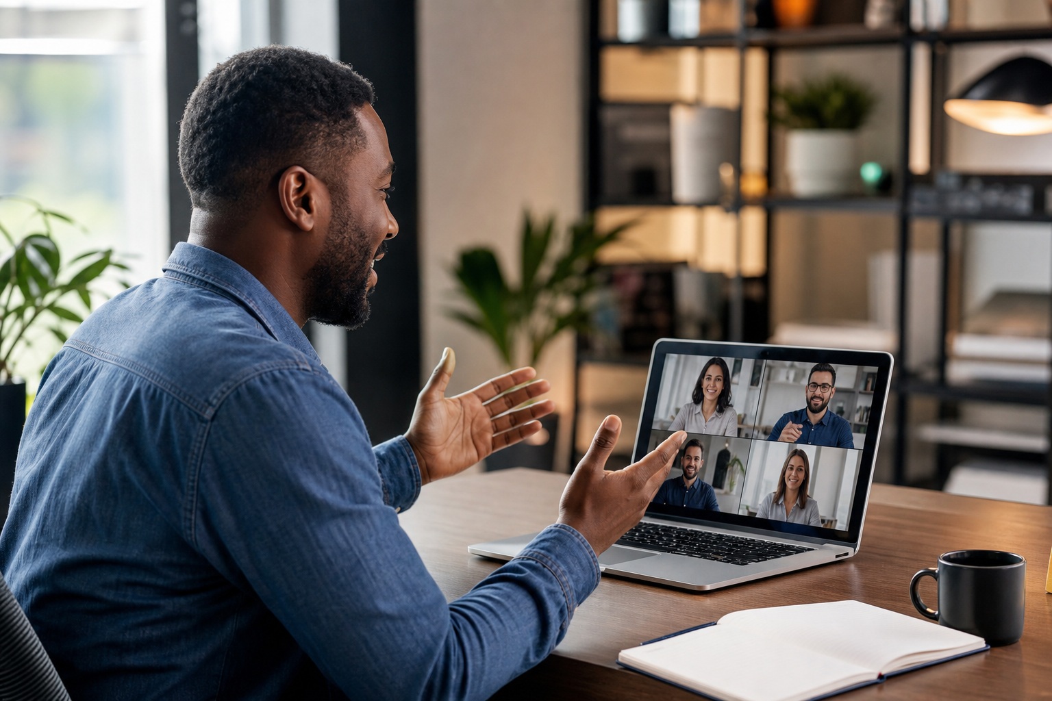Preview for Hybrid Team Video Call Stock Background