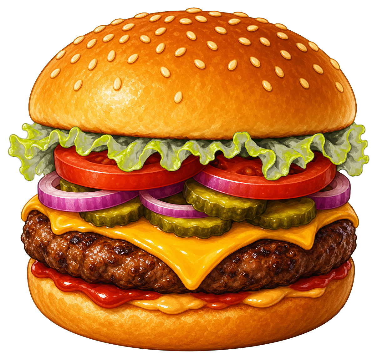 Preview for Burger Sticker For Food Designs