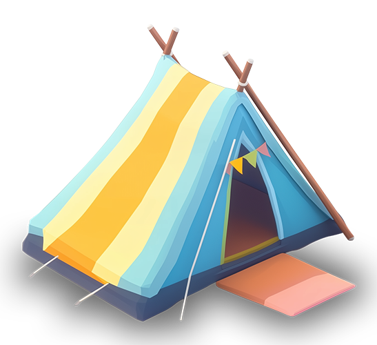 Preview for Cartoon-camping-tent-illustration-building-sticker-f9904