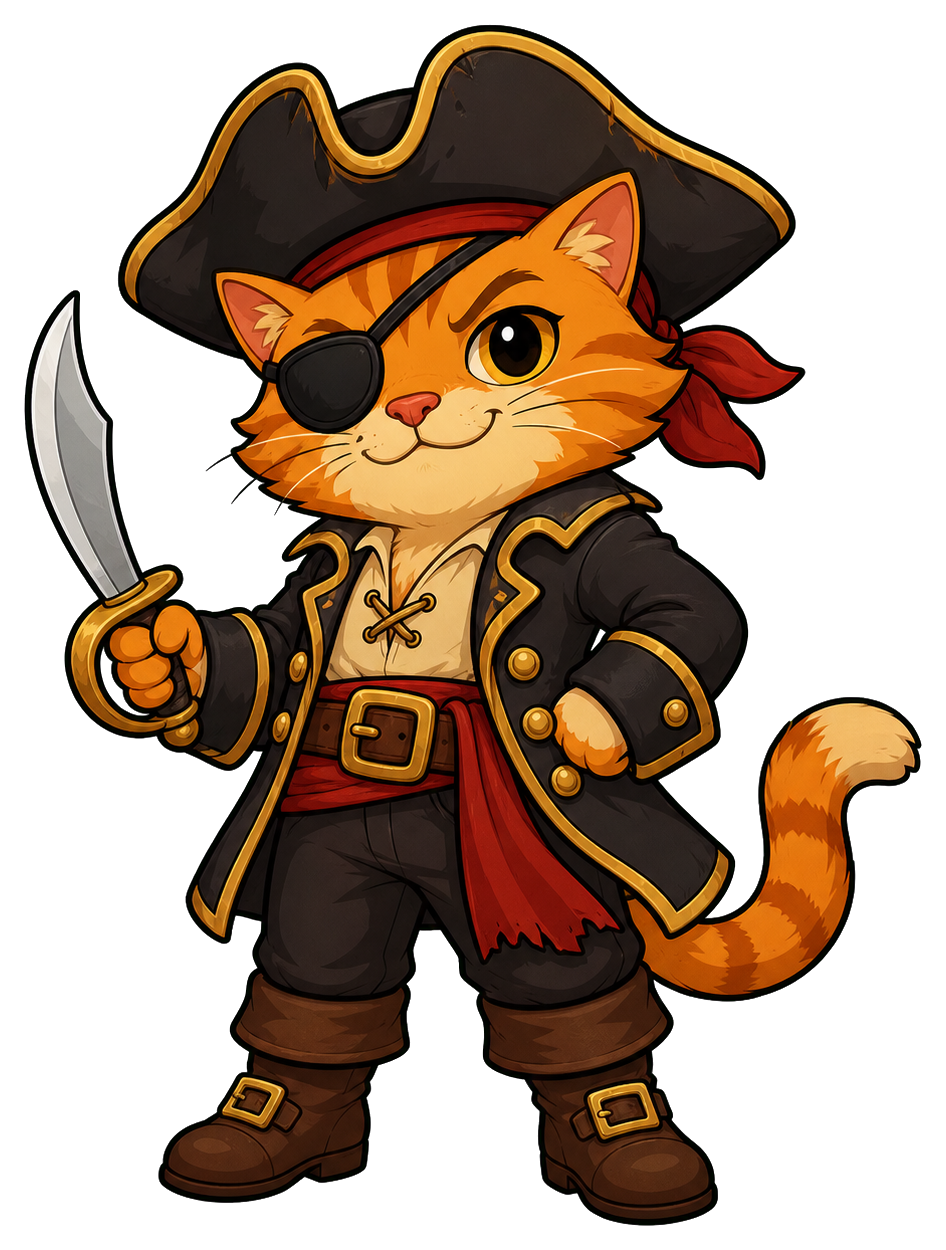 Preview for Pirate Cat Sticker Graphic