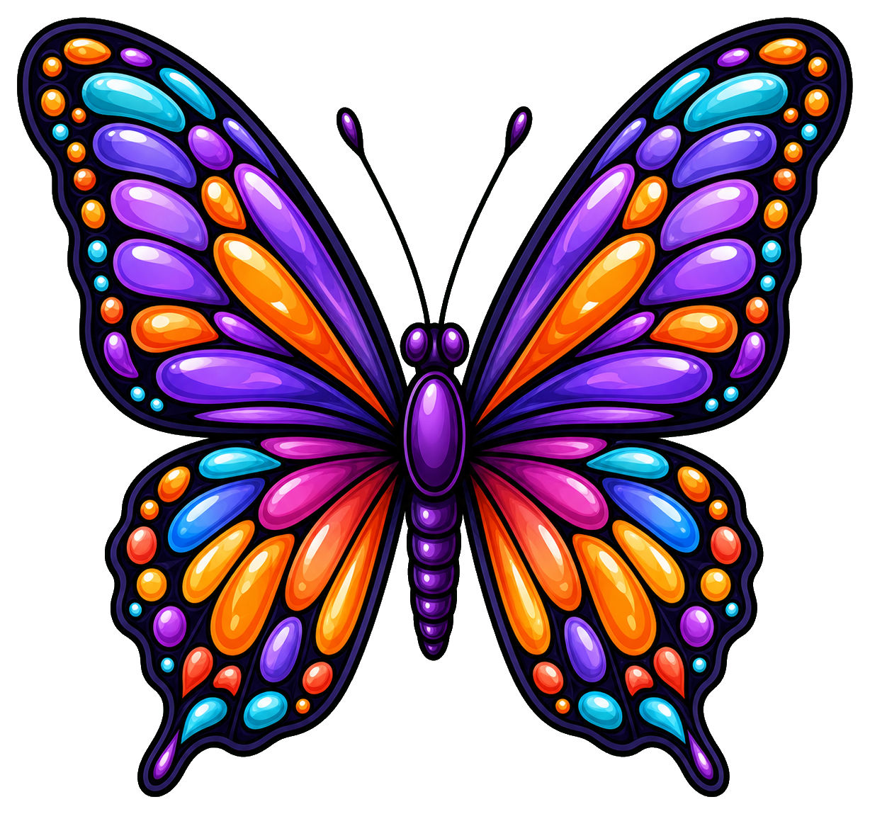 Preview for Violet Orange Jewel Butterfly Sticker