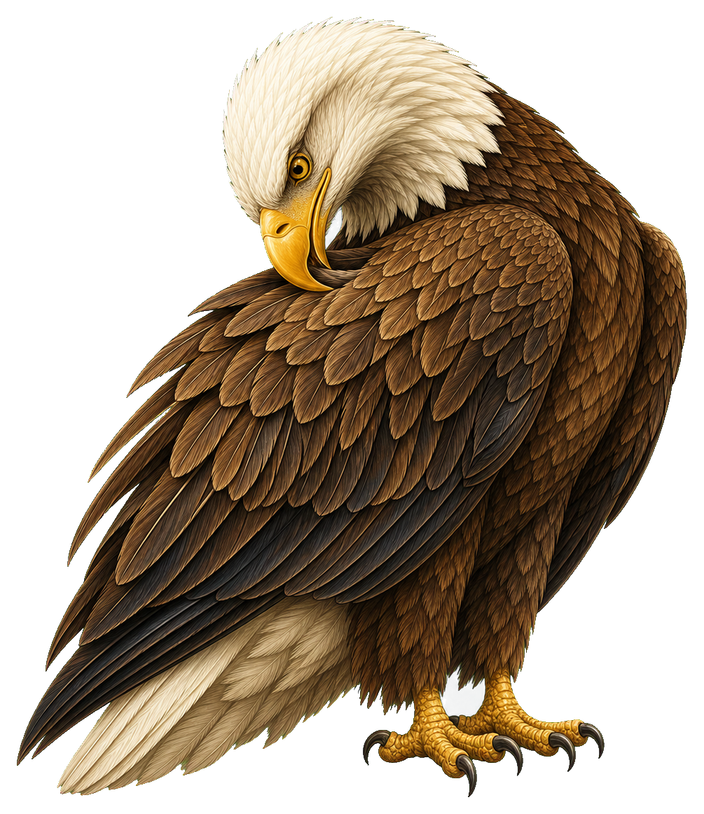 Preview for Eagle Preening Wing Sticker