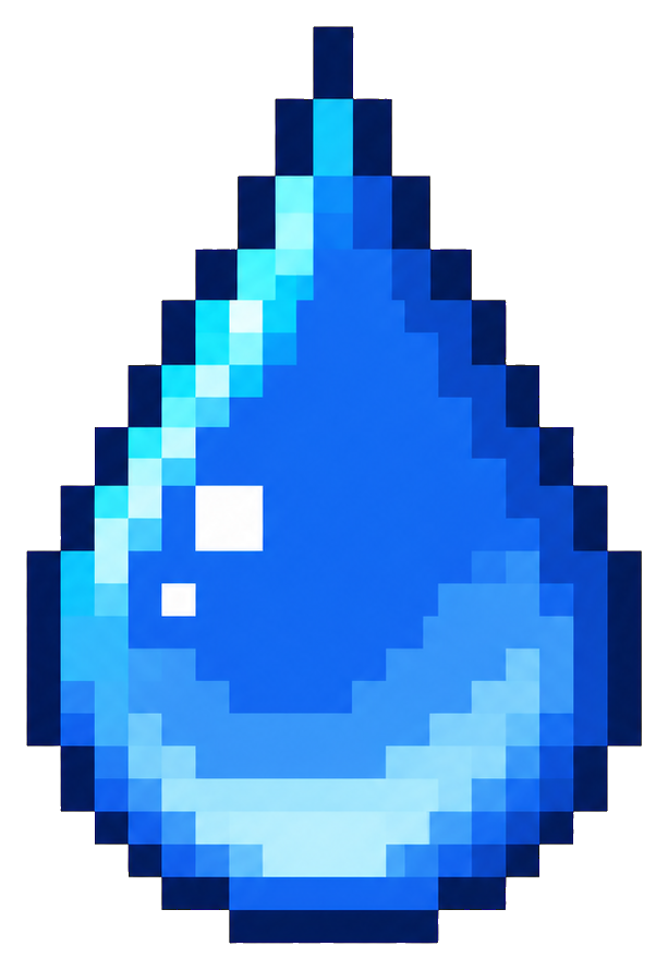 Preview for Pixel Art Water Droplet Sticker