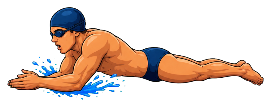Preview for Cartoon Breaststroke Swimmer Sticker