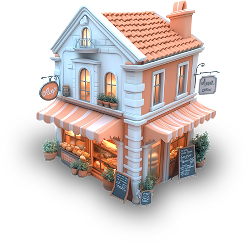Preview for Charming-3d-cafe-illustration-building-sticker-89b12