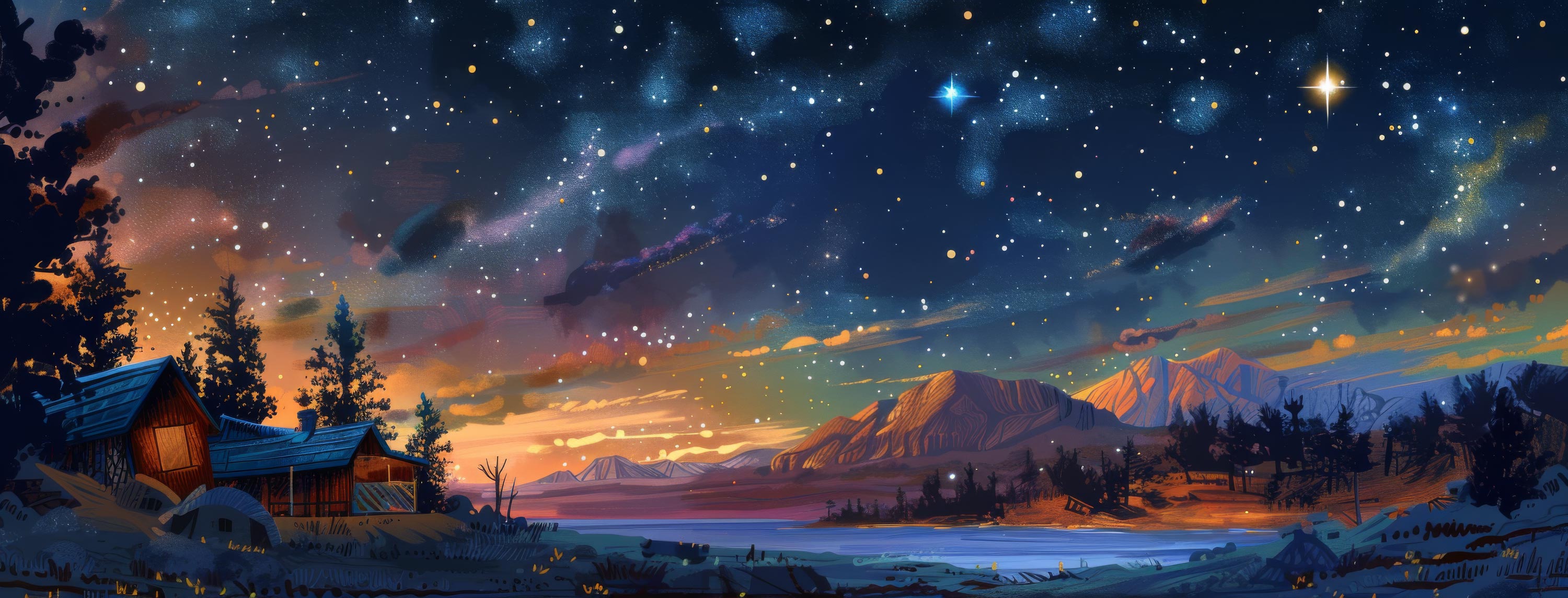 Preview for Serene-mountain-landscape-dusk-astrophotography-cover-background-5d1a9