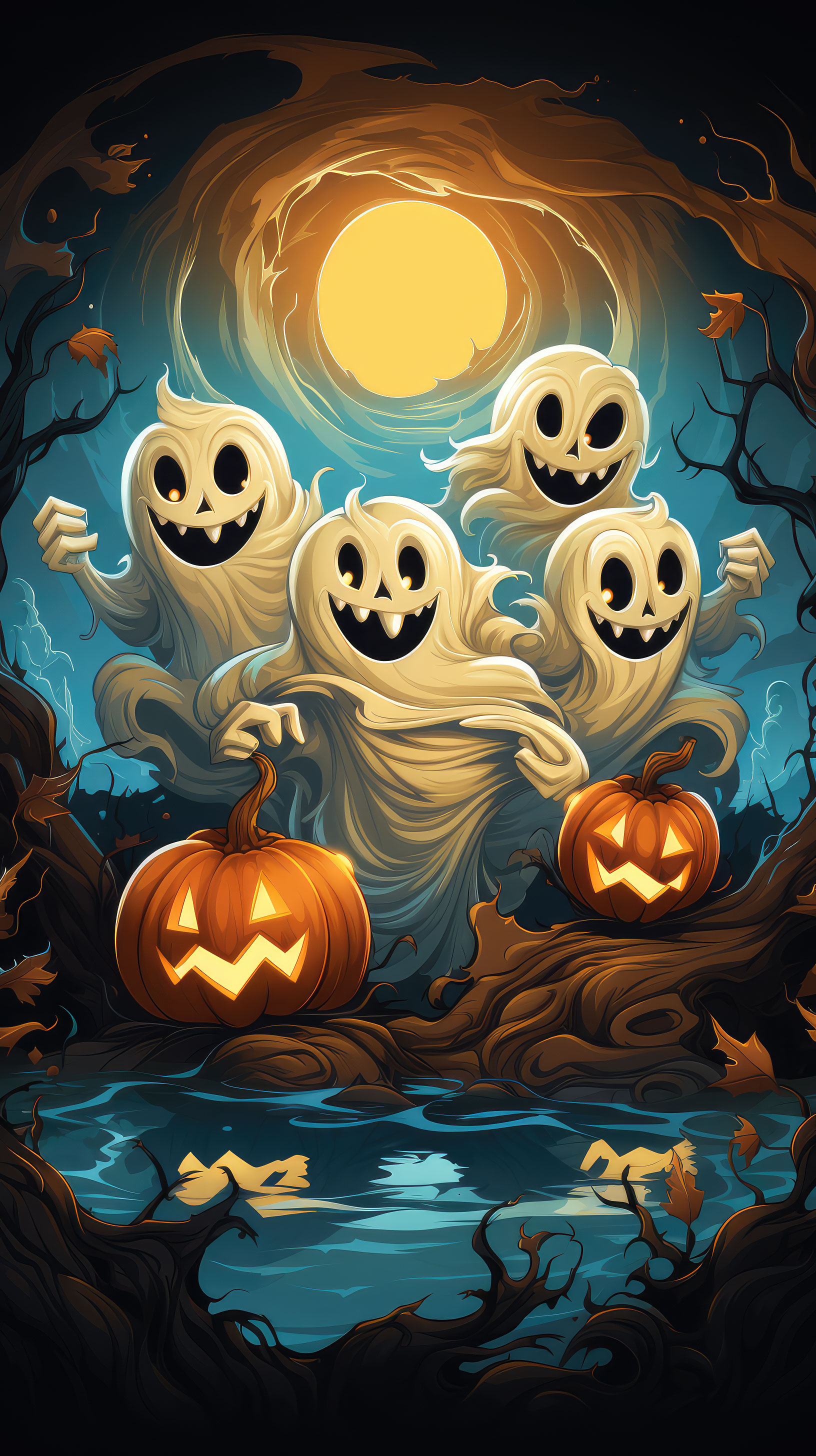 Preview for Halloween-ghosts-under-moonlight-halloween-story-background-91bdf