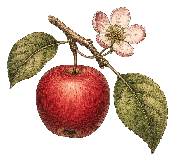 Preview for Red Apple Branch Botanical Sticker