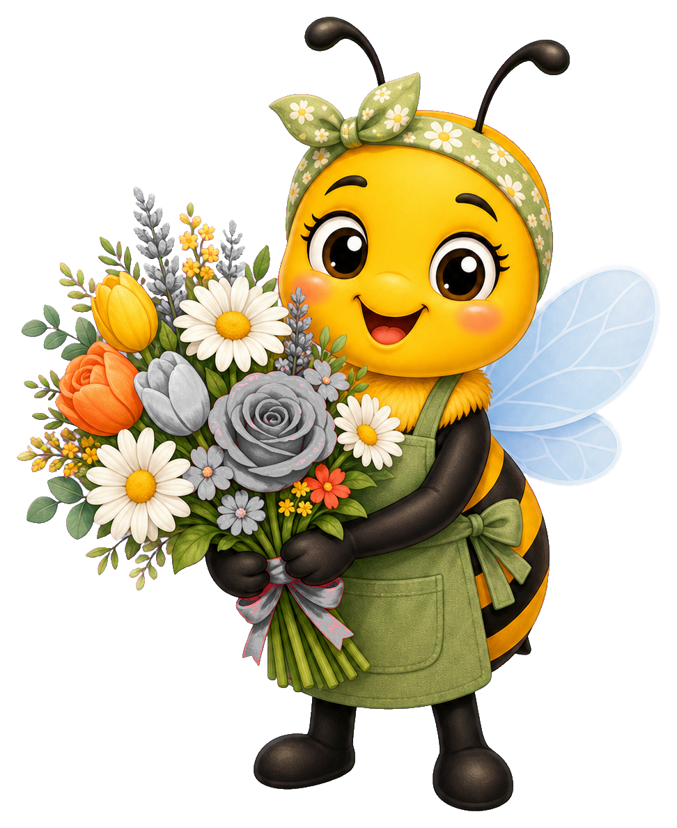 Preview for Bee Florist Sticker For Creative Designs