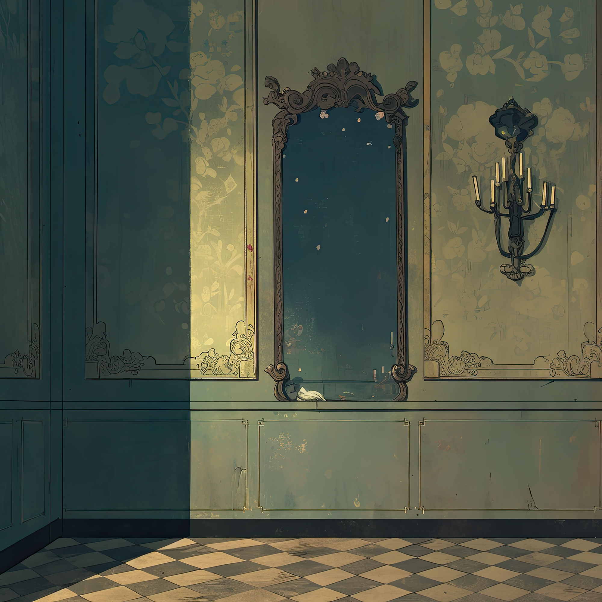 Preview for Vintage-room-interior-design-spooky-backdrop-background-21b4f