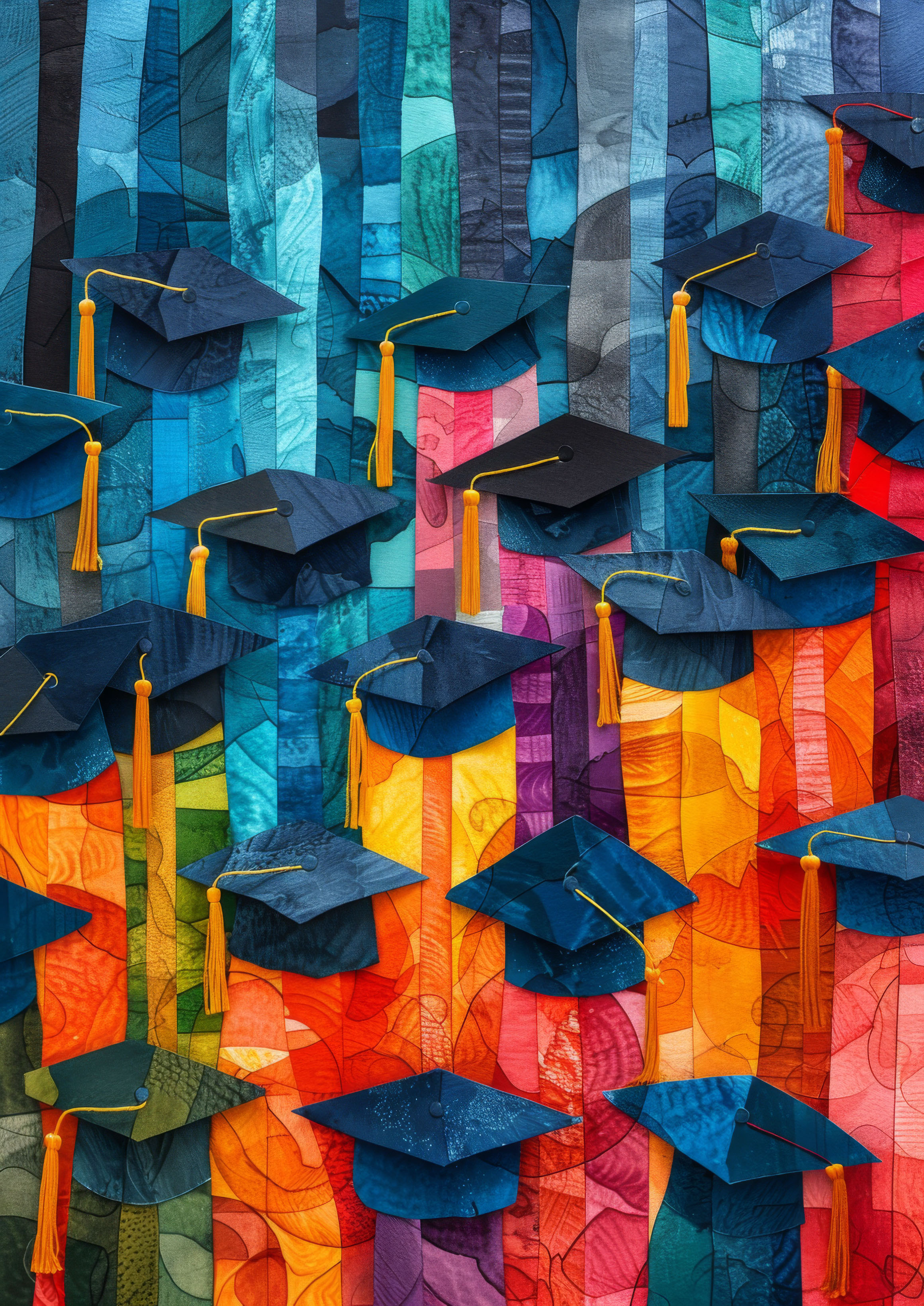 Preview for Graduation-caps-mosaic-background-7a1a8