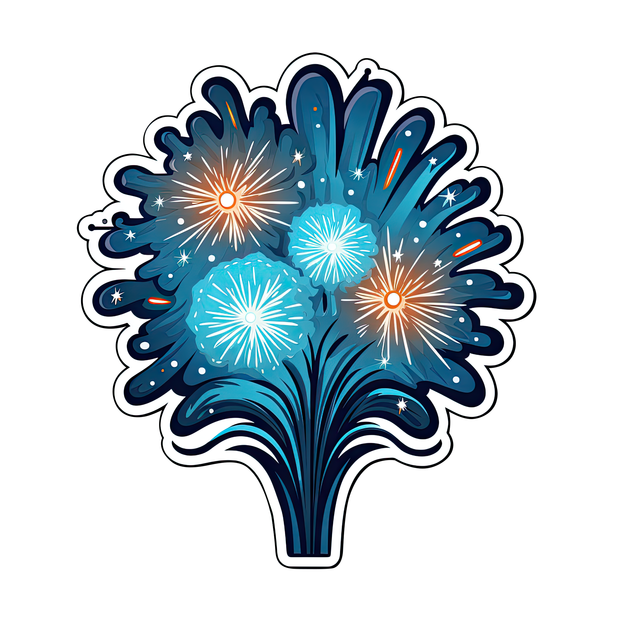 Preview for Fireworks-tree-illustration-new-year-sticker-01e0f