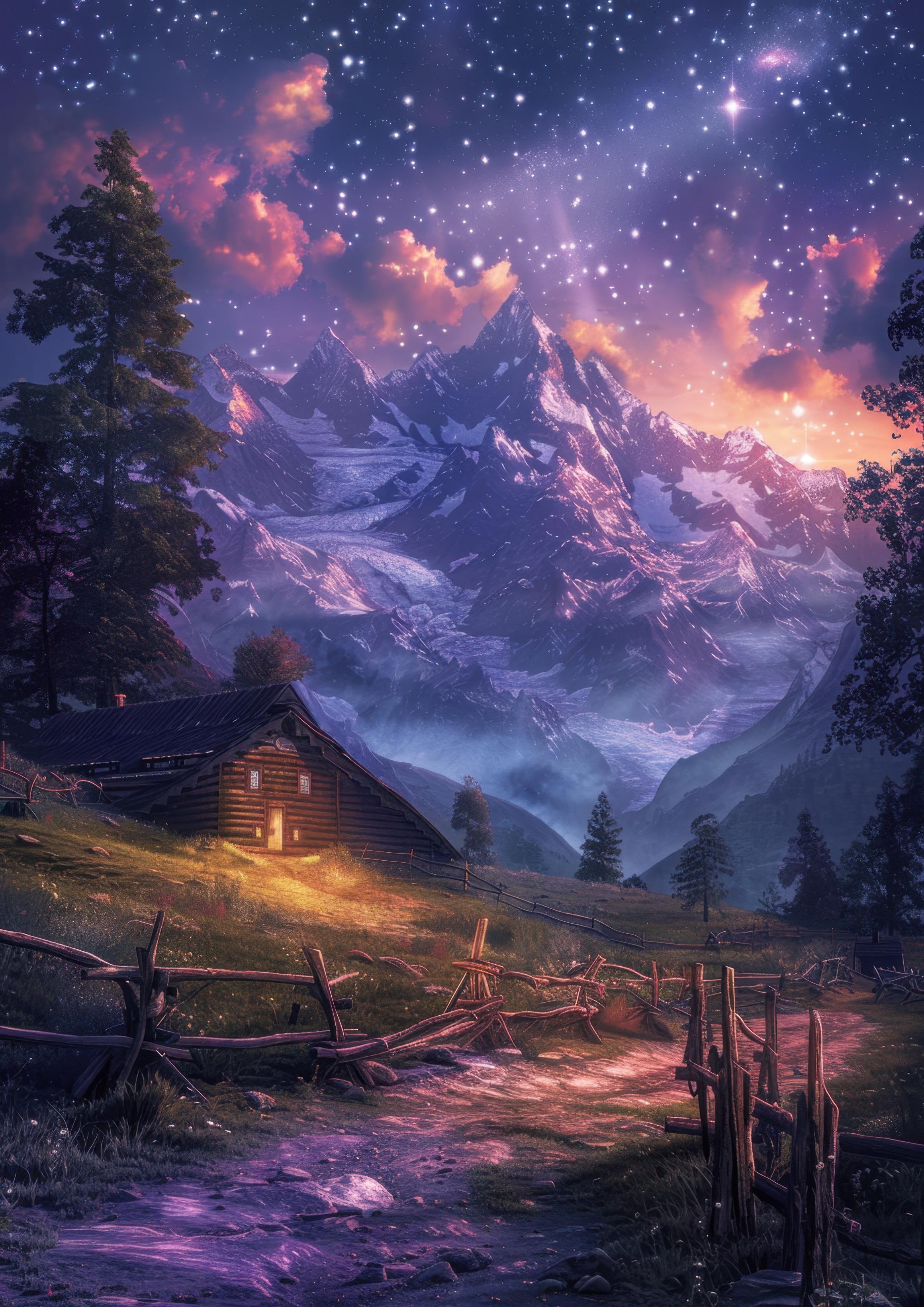 Preview for Serene-mountain-cabin-under-starry-night-sky-astrophotography-ph-fcd5f