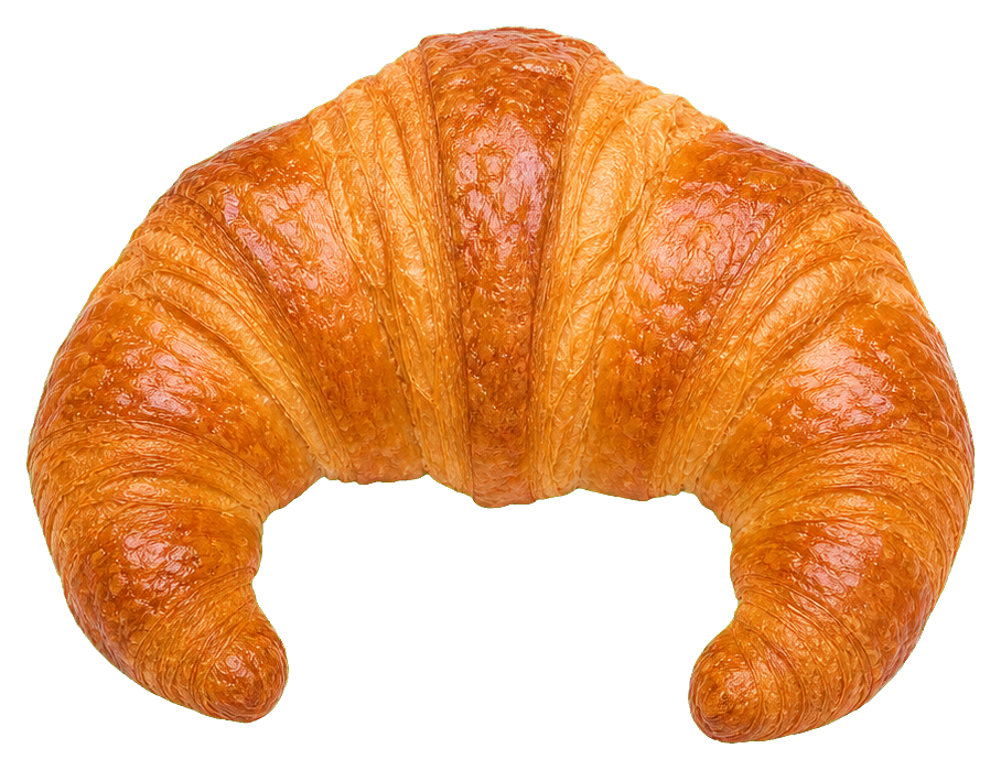 Realistic plain croissant with golden brown flaky layers