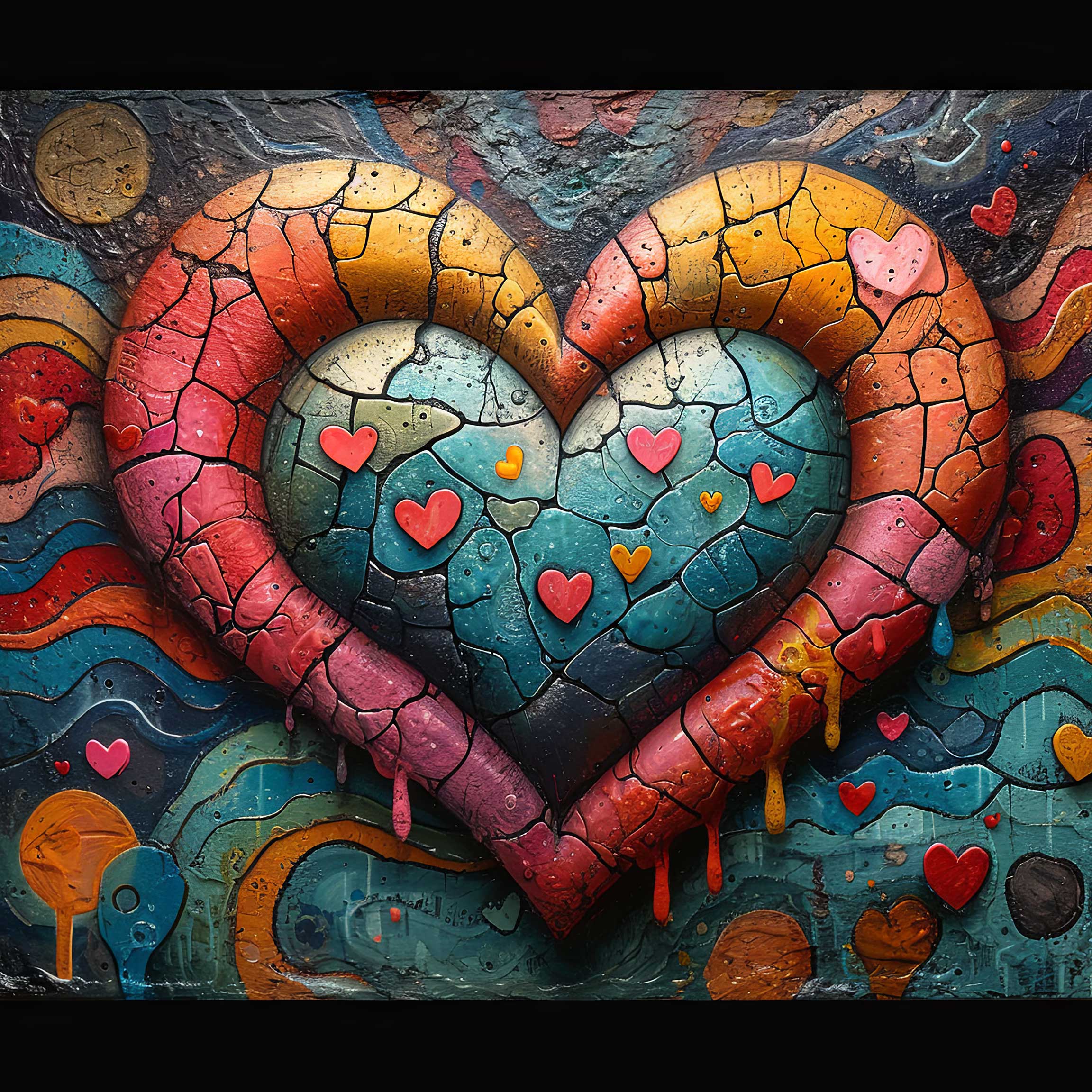 Preview for Vibrant-heart-artwork-love-background-47335
