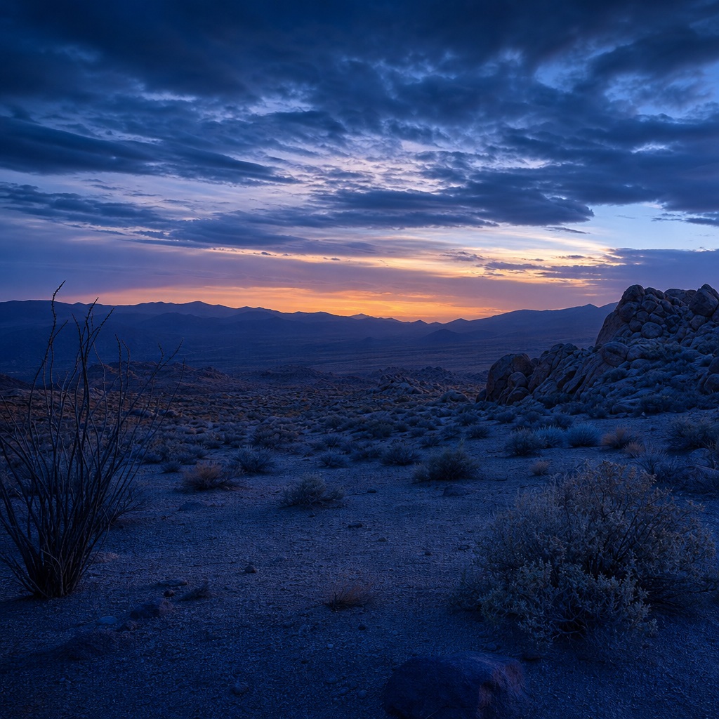 Preview for Desert Dusk Horizon Stock Background