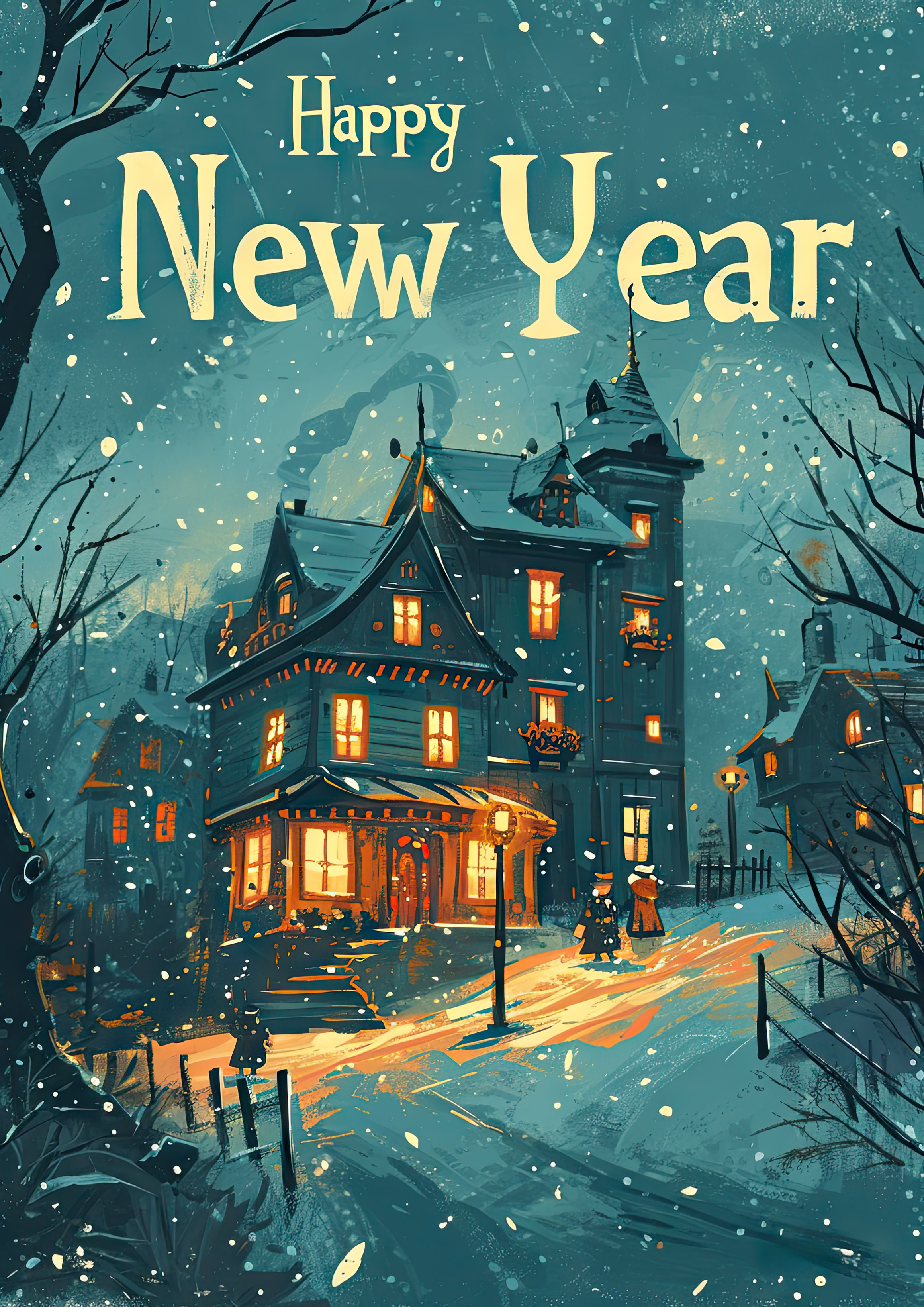 Preview for Happy-new-year-winter-scene-background-85913